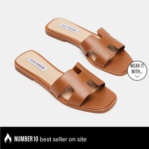 Steve Madden Women's Hayden Cognac Slide Sandals